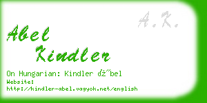 abel kindler business card